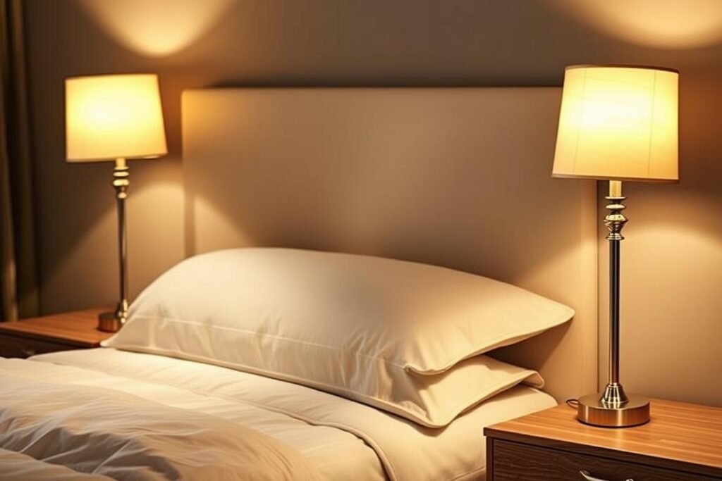 table lamps on bedside nightstands for reading