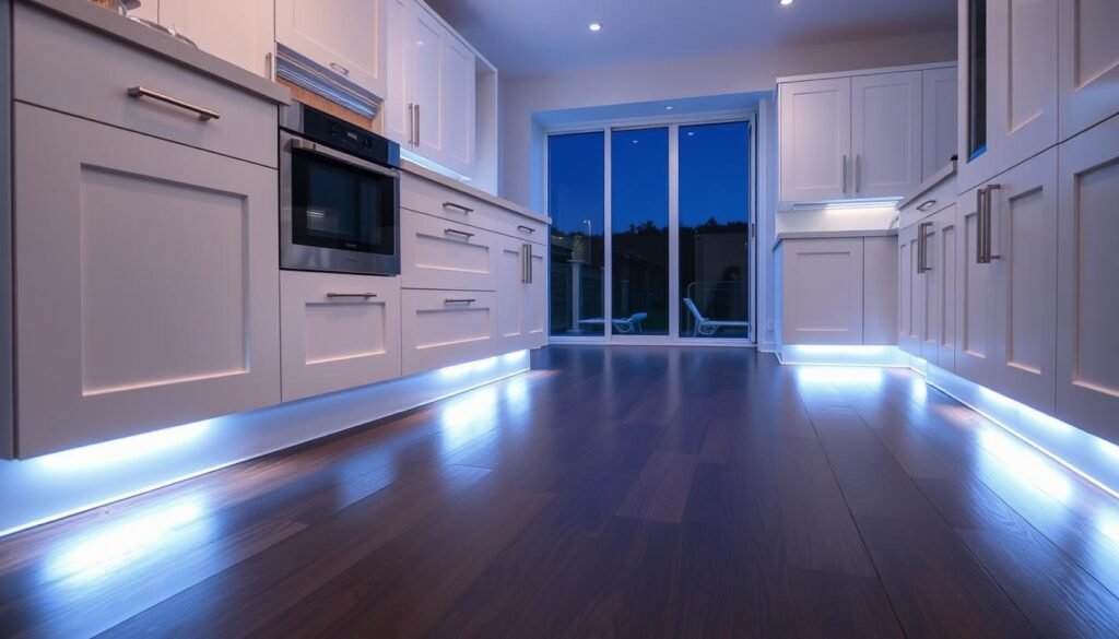 toe-kick lighting under kitchen cabinets