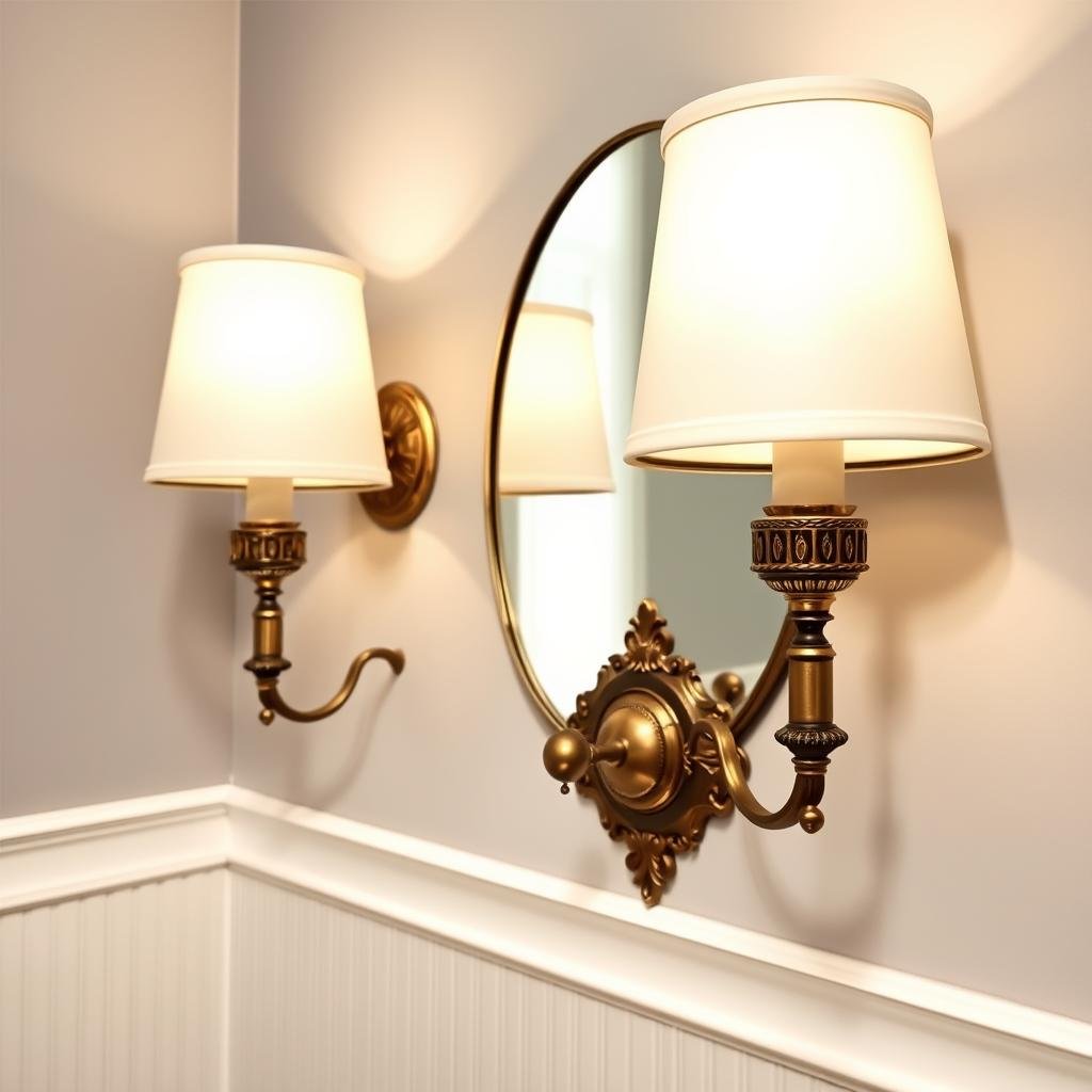 traditional brass bathroom sconces with fabric shades traditional brass bathroom sconces with fabric shades