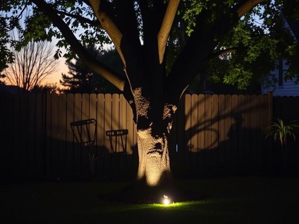 uplighting illuminating tree creating dramatic shadows uplighting illuminating tree creating dramatic shadows