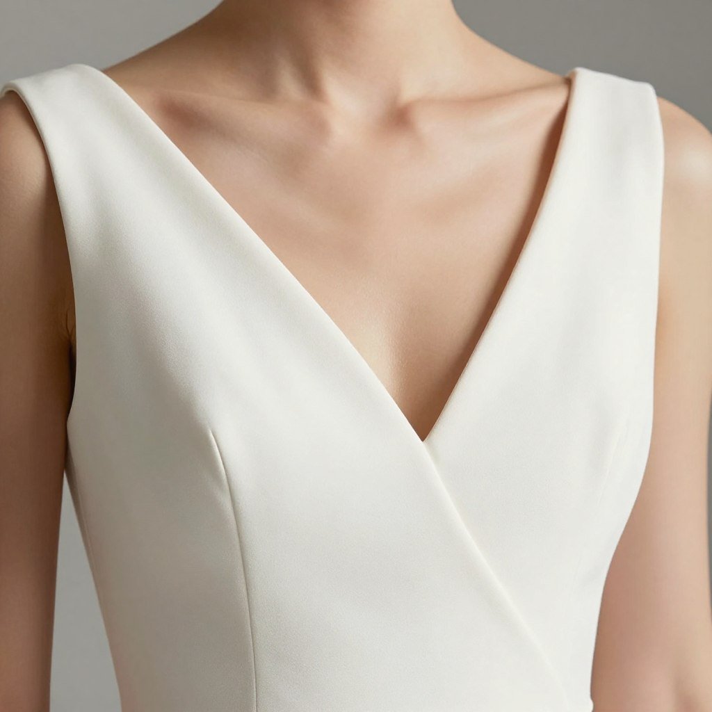 v-neck dress neckline close-up