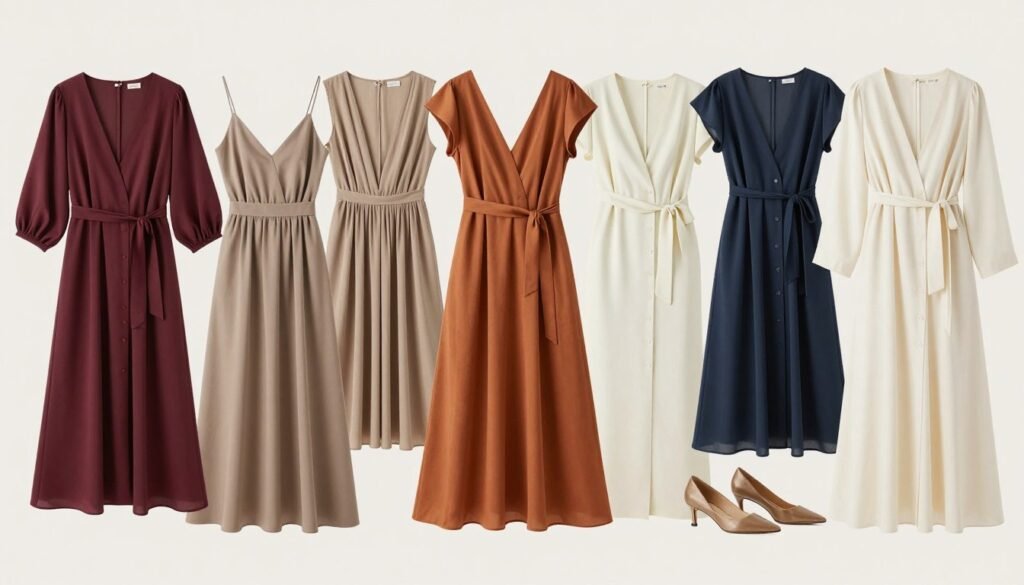 variety of maxi dress styles for black tie events