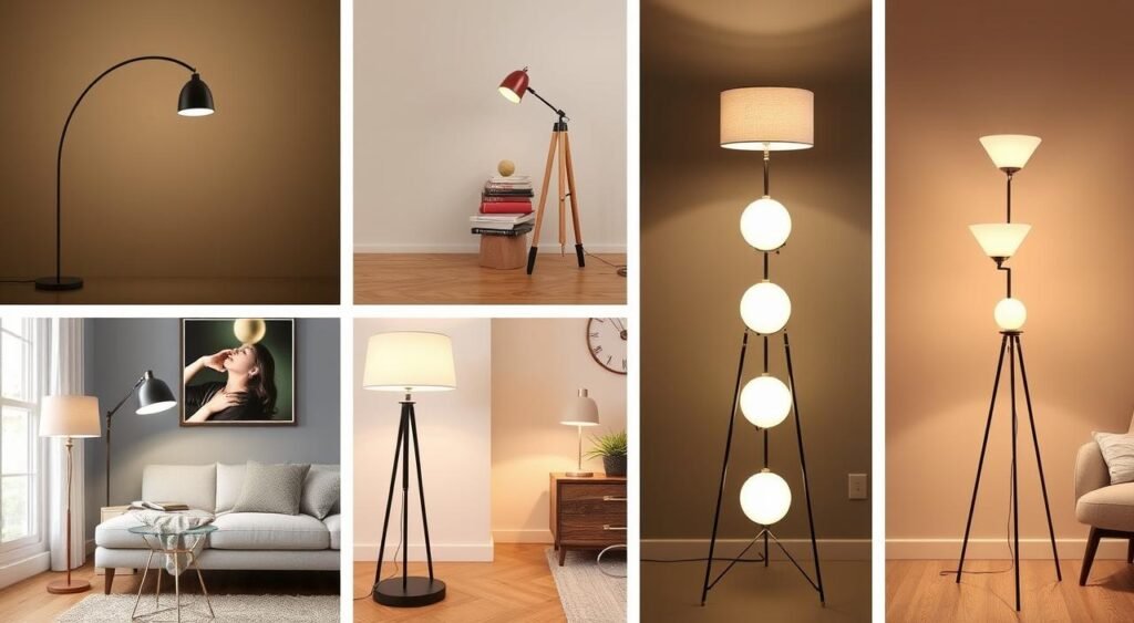 various floor lamp styles creating different ambient lighting effects various floor lamp styles creating different ambient lighting effects
