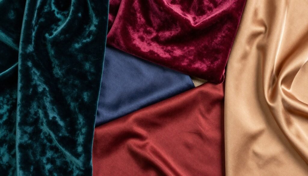 various luxury dress fabrics suitable for fall weddings