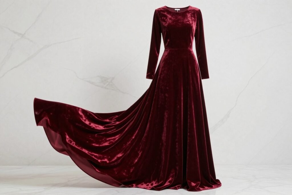velvet maxi dress for formal wedding