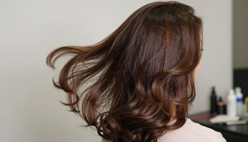 voluminous blowout wedding guest hairstyle long hair