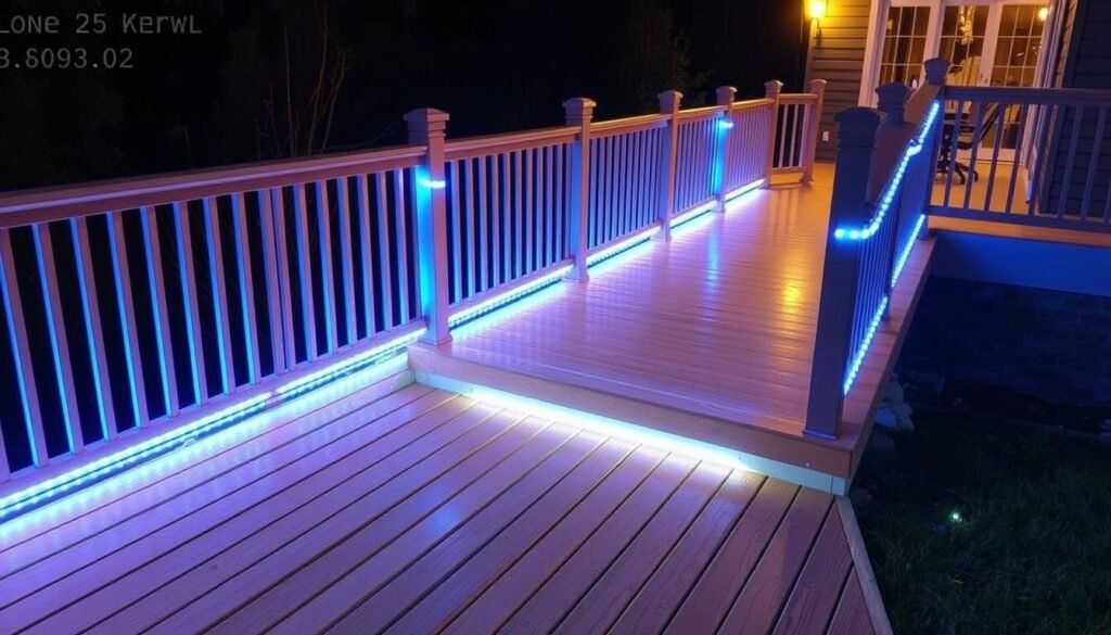 weatherproof led strip lights installed on outdoor deck railing weatherproof led strip lights installed on outdoor deck railing