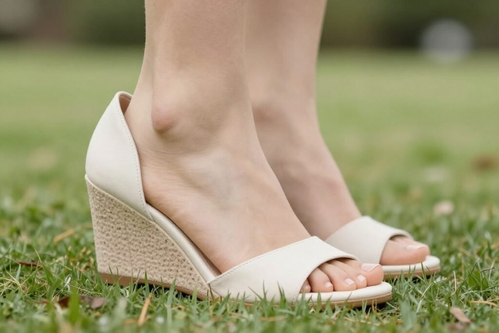 wedge heels for outdoor wedding