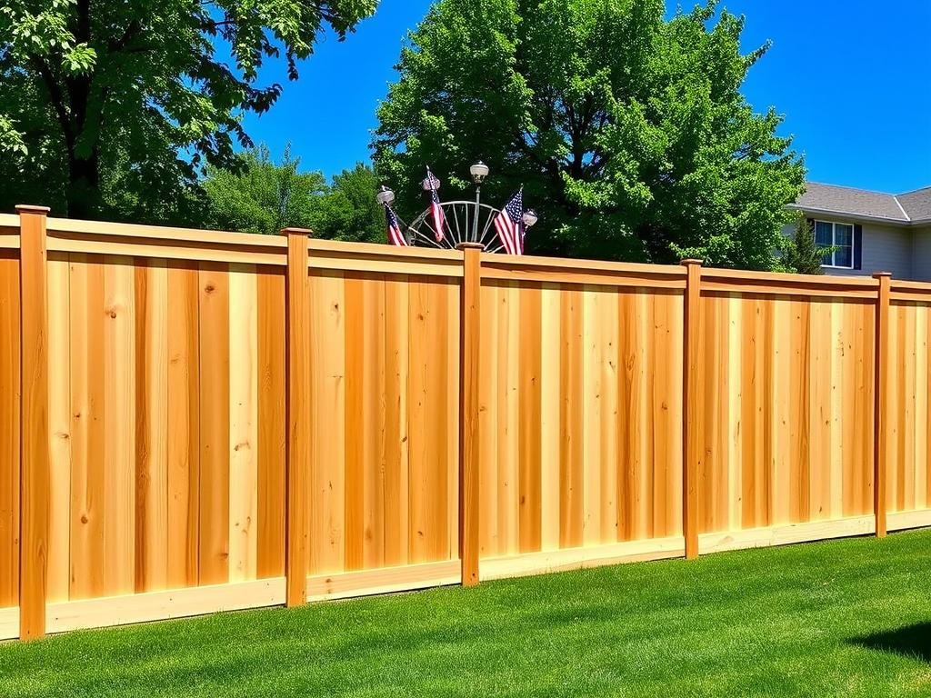 wood fence panels creating backyard privacy