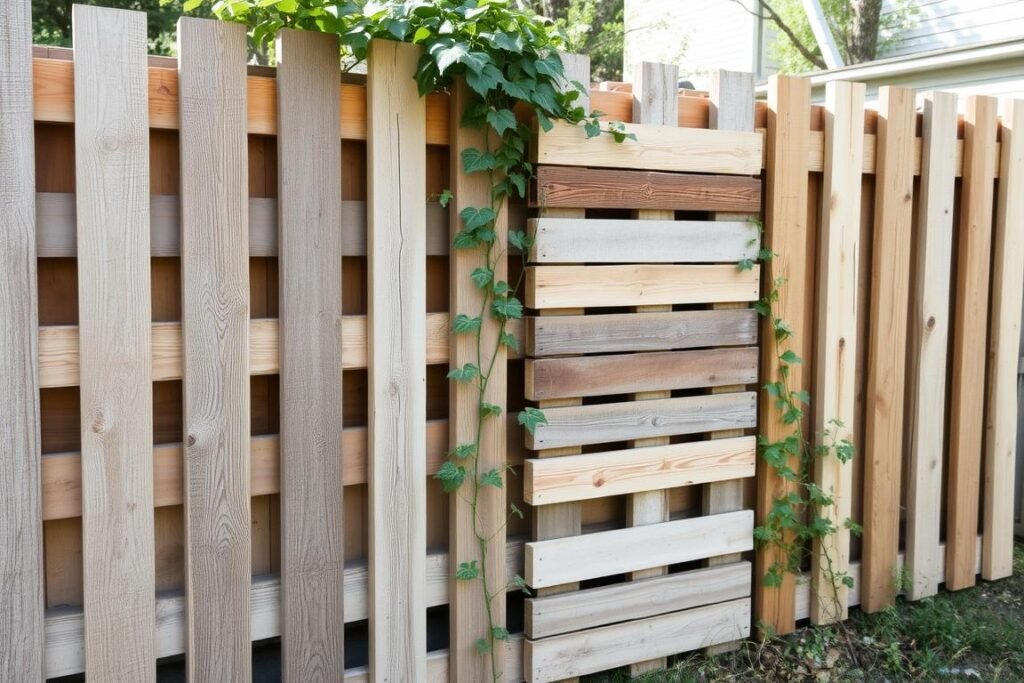 wooden pallet privacy fence DIY project