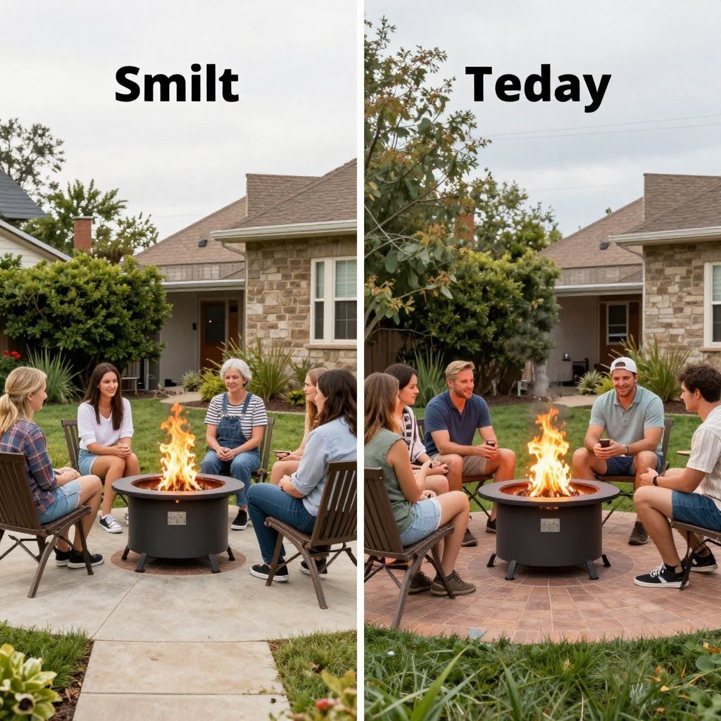 Comparison of different fire pit sizes in backyard settings