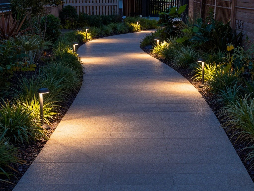 Illuminated pathway with path lights