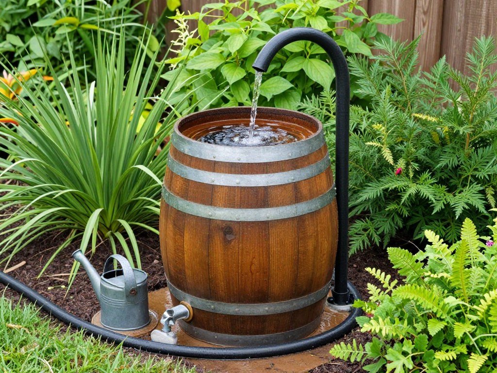 Rain barrel collection system attached to downspout