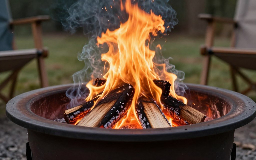 Well-ventilated fire pit with minimal smoke