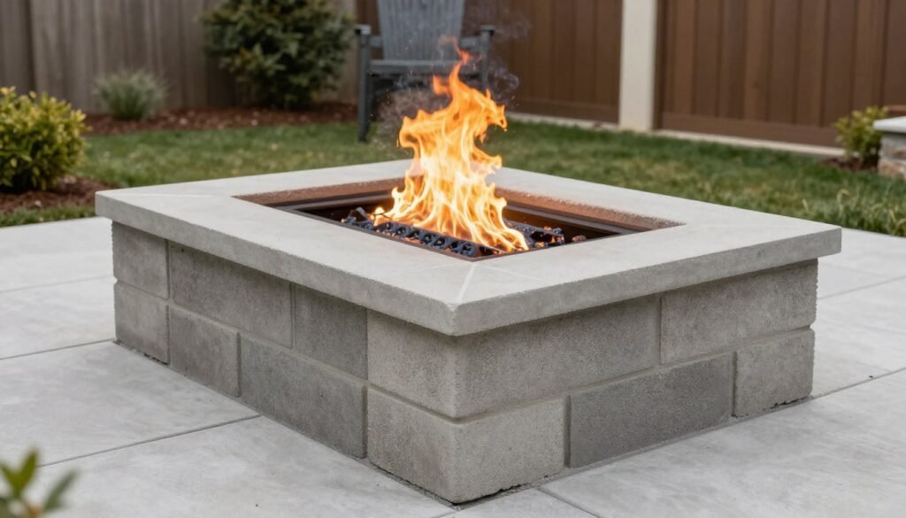 affordable DIY fire pit built with budget-friendly materials