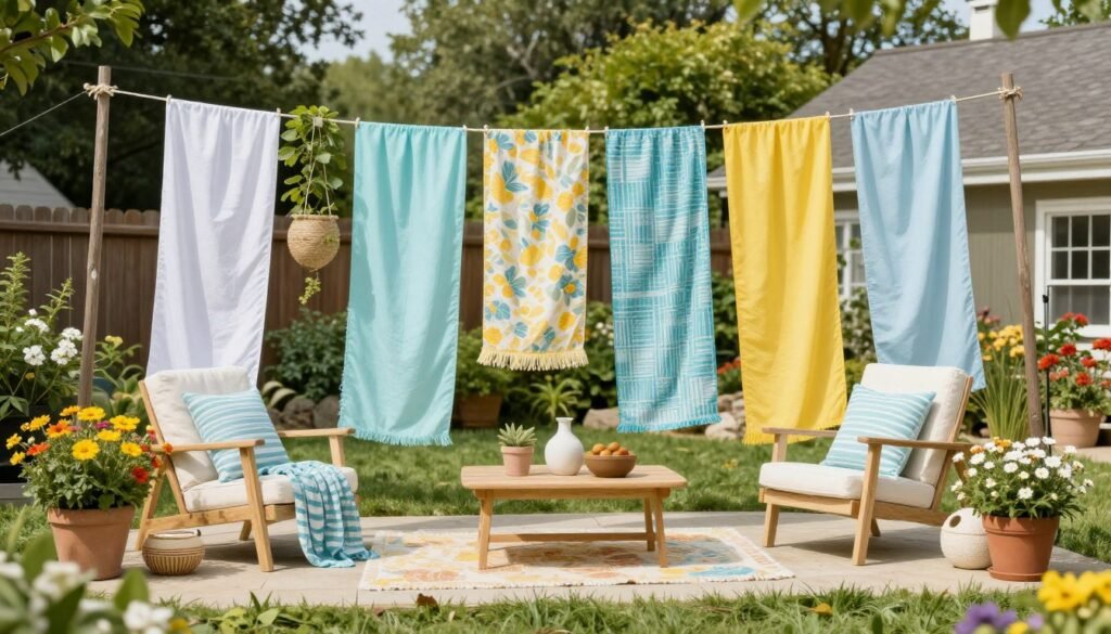 backyard decorated for summer season