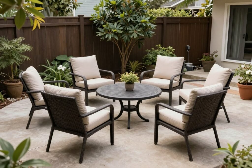 backyard seating arrangement promoting conversation