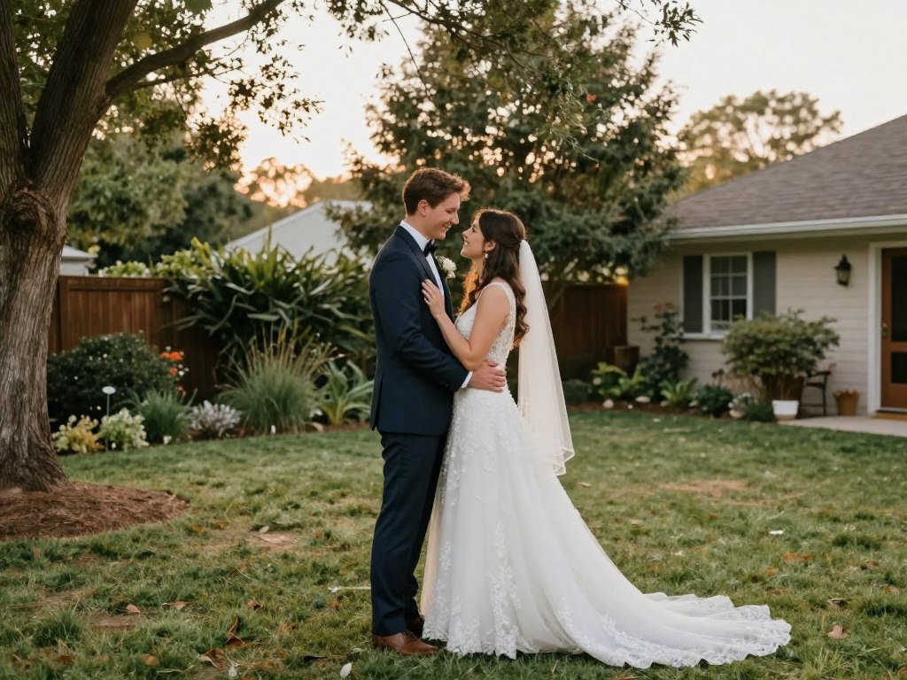 backyard wedding photo opportunities with natural lighting and beautiful background