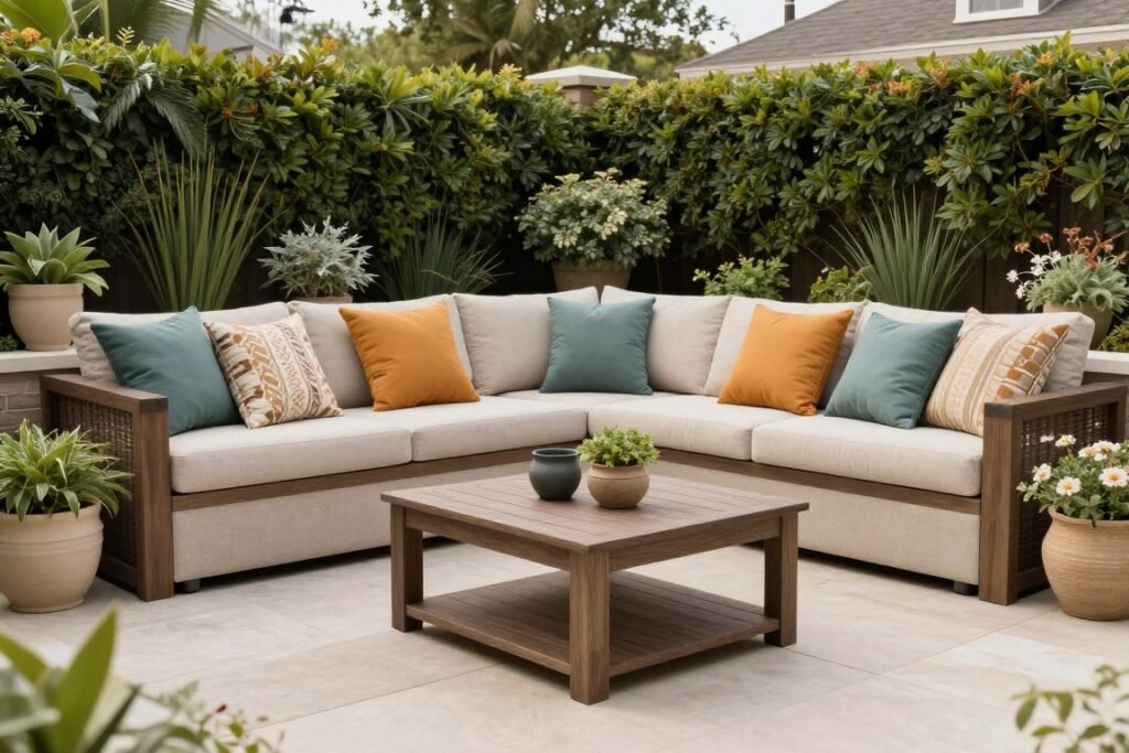 backyard with cohesive color palette