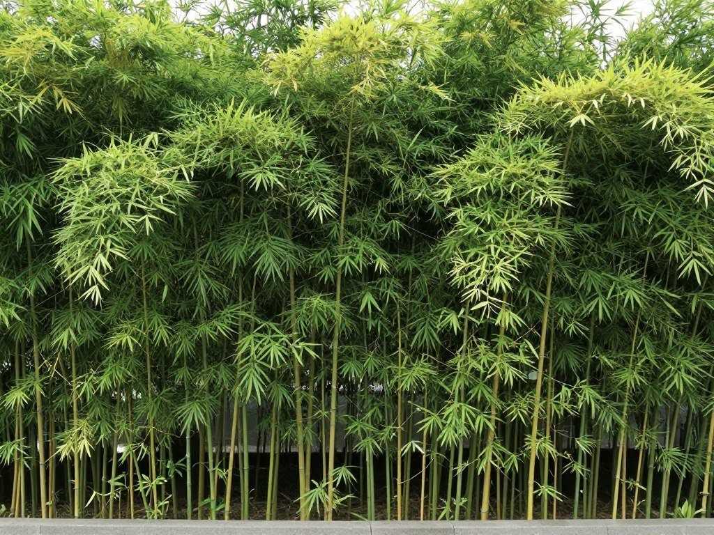 bamboo privacy screen along fence line
