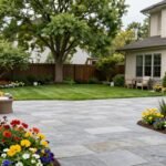 beautiful backyard landscaping ideas with lush garden and patio area
