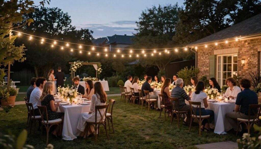 beautiful completed diy backyard wedding on a budget
