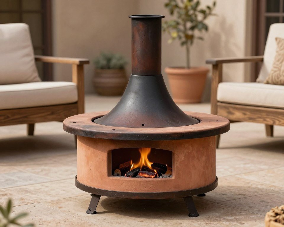 chiminea style fire pit for small spaces