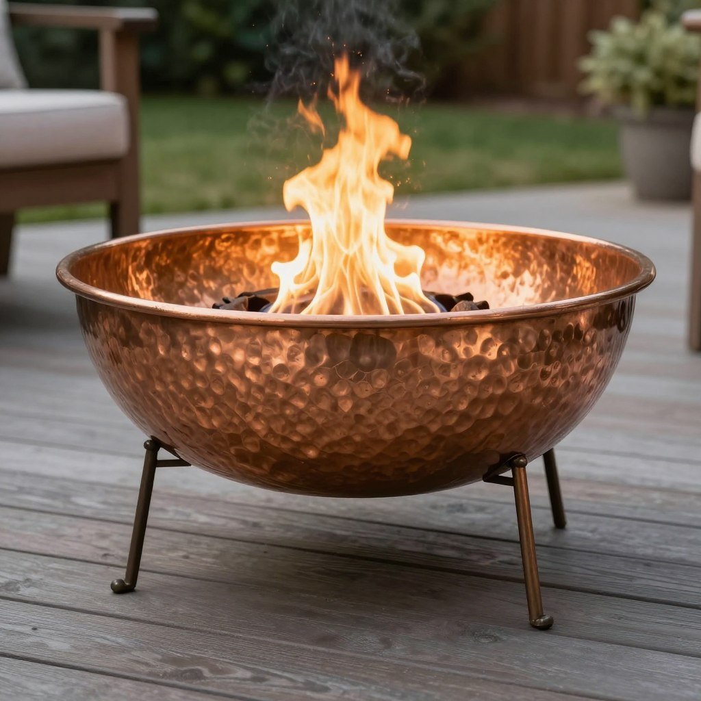 decorative copper fire pit bowl