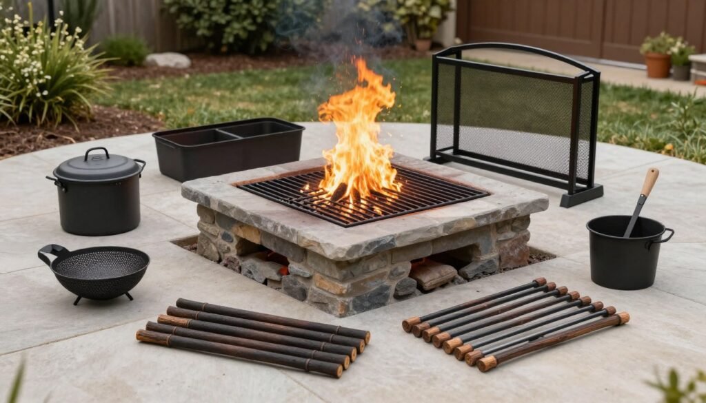 fire pit accessories displayed