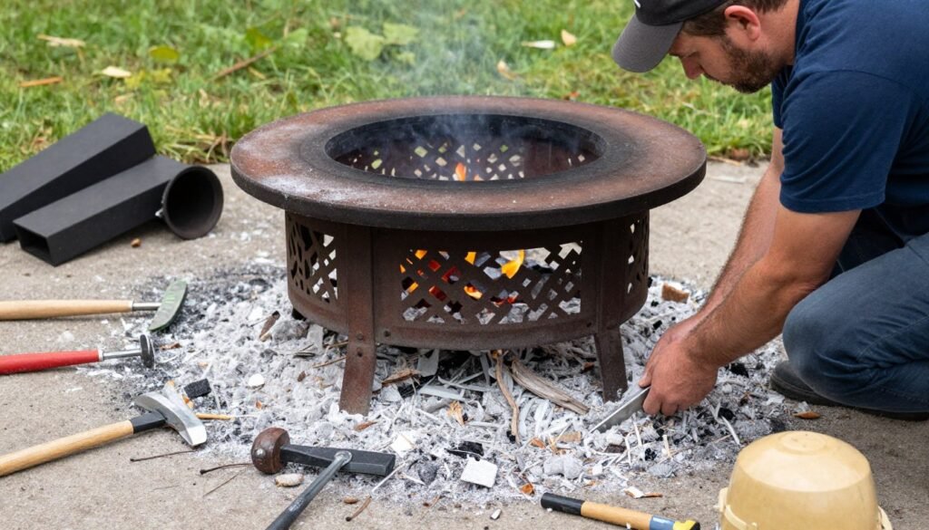 fire pit cleaning and maintenance