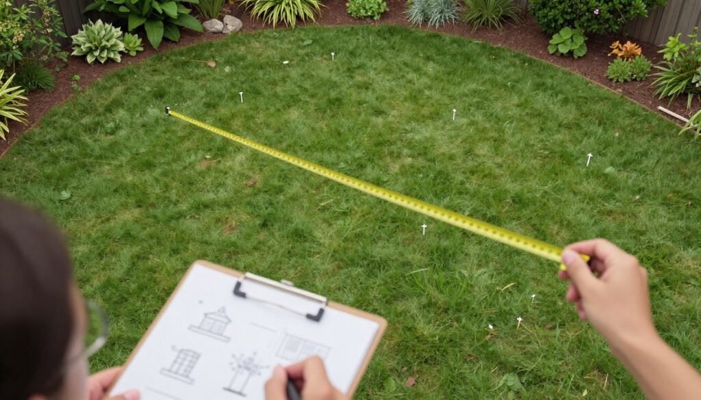 measuring and assessing backyard space for small wedding ceremony setup measuring and assessing backyard space for small wedding ceremony setup