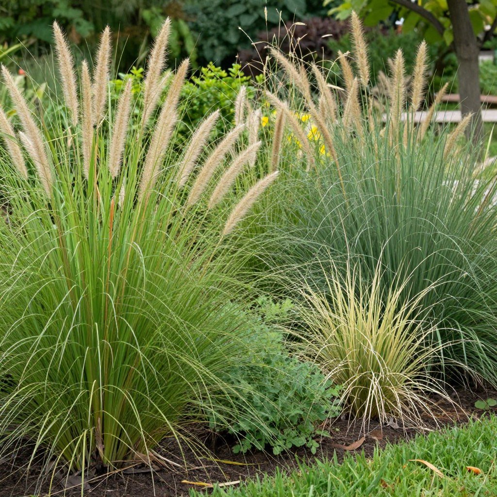 mixed native grass garden
