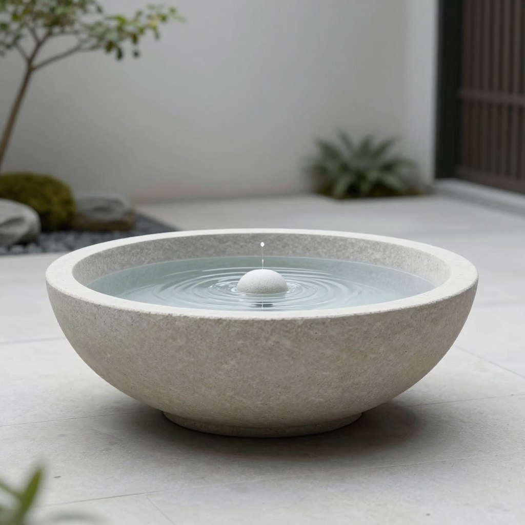 modern bowl fountain with simple design