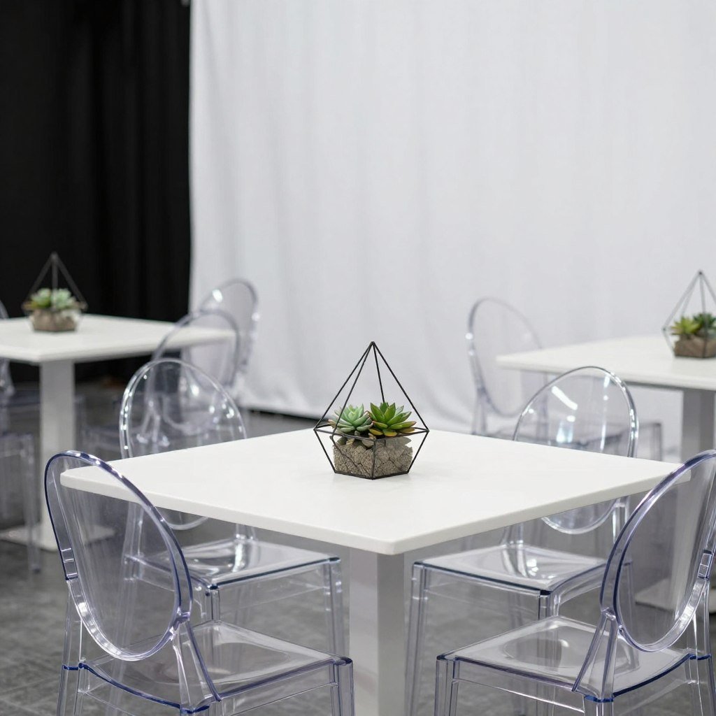 modern minimalist backyard wedding with acrylic chairs and geometric decor modern minimalist backyard wedding with acrylic chairs and geometric decor