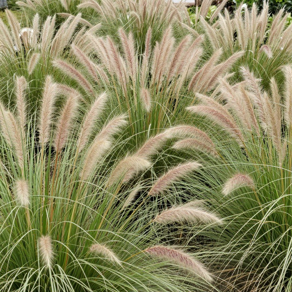 ornamental native grass border planting