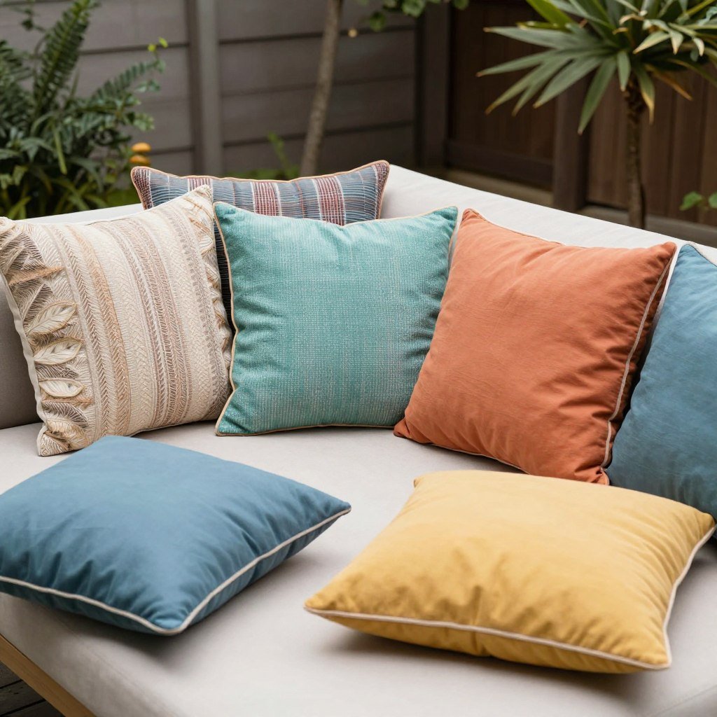 outdoor pillows and cushions on seating