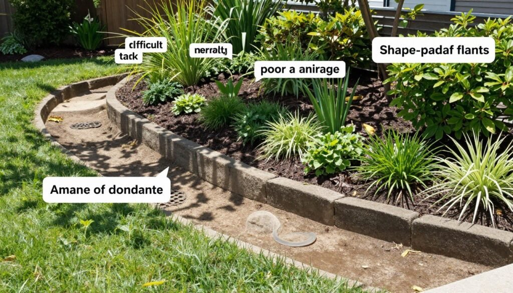 problematic yard area showing common landscaping challenge being addressed