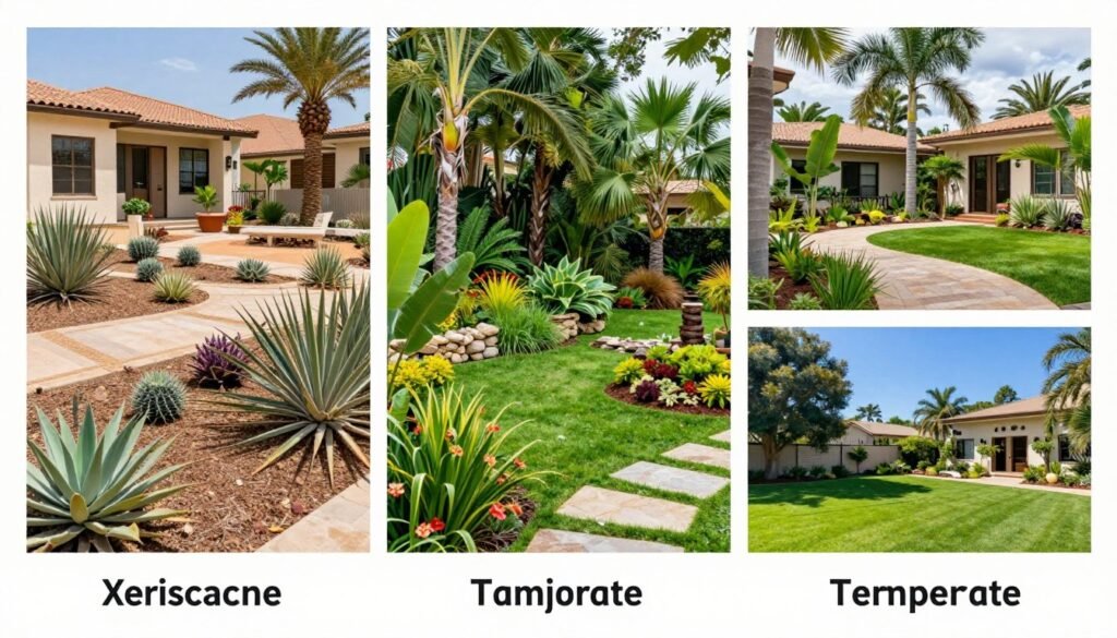 region-appropriate landscape design showing climate-adapted plants