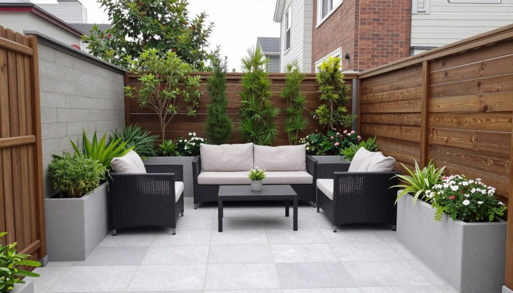 small backyard with efficient space planning
