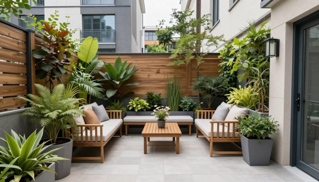 small urban backyard transformed with efficient landscaping design