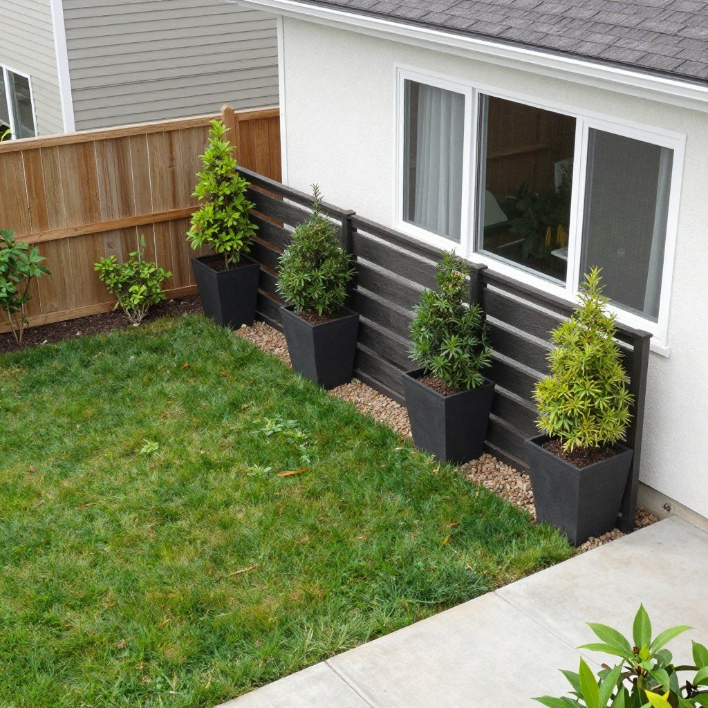 strategic privacy screening blocking specific sight line in backyard