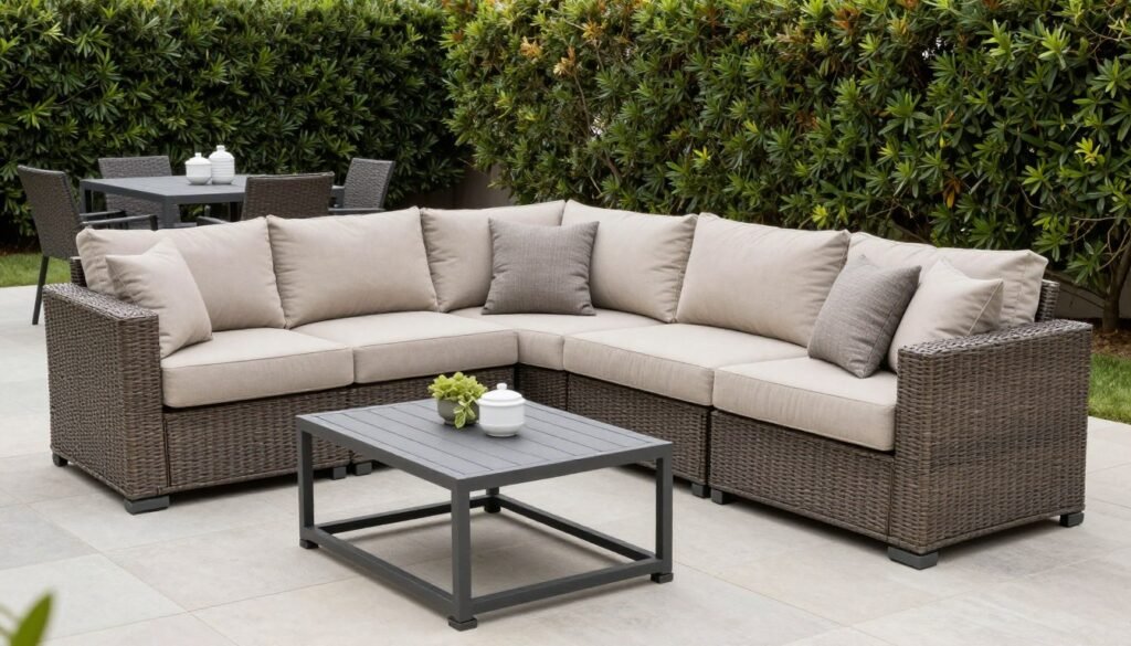 stylish and durable outdoor furniture arrangement
