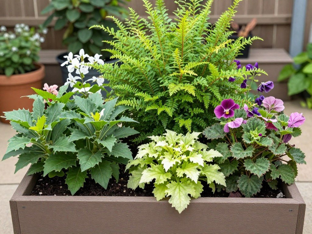 thriving plants in outdoor planters