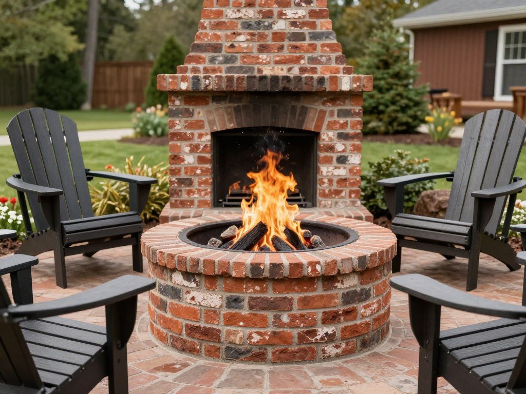 traditional brick fire pit with classic design elements